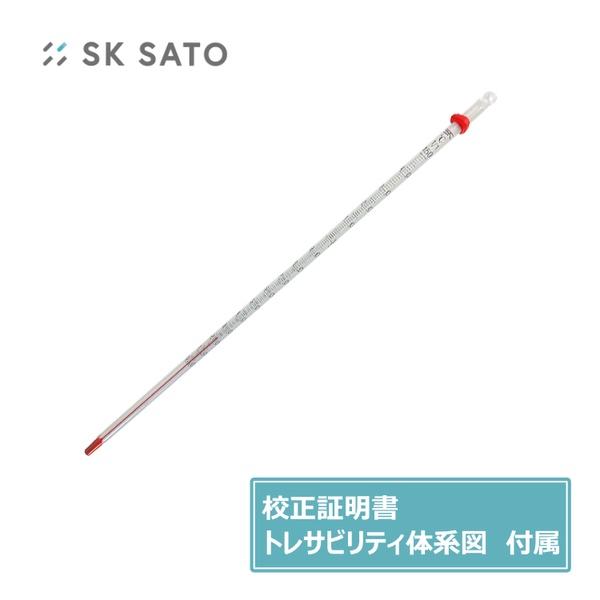 佐藤計量器 アルコール棒状温度計 0〜150℃ メーカー実施校正証明書、トレサビリティ体系図付き  ...