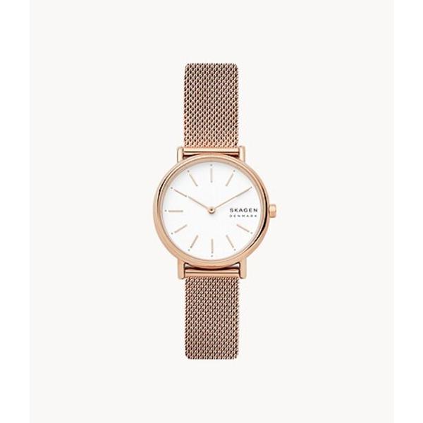 スカーゲン(SKAGEN) SIGNATUR LILLE SLIM ローズゴールドトーン スチールメ...