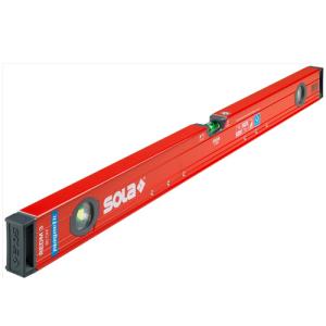 SOLA アルミボックスレベル 超強力マグネット付き [RedM 3 80] 全長：800mm(80cm) 30年保証付き樽型気泡管