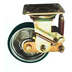 末廣車輌(スエヒロ) PWSS-SP型 スプリングキャスター ストッパー付自由車 手押・牽引兼用 許...