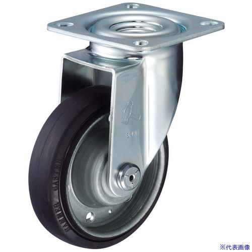 ■ハンマー プレート式 自在 キャスター 68X68(71X71) ゴム車 100mm 中荷重 42...