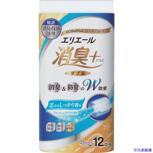 ■エリエール 消臭+トイレットティシューしっかり香る フレッシュクリアの香り 12R(ダブル) 82...
