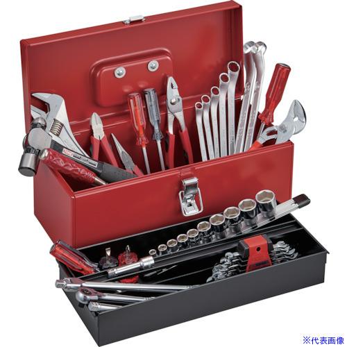 ■TONE 整備用工具セット ツールセット 43pcs レッド 間口410×奥行175×高さ175m...
