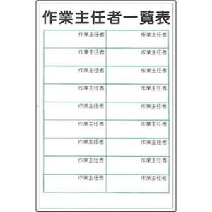 つくし工房 安全標識 89-E 『作業主任者一覧表』 資格・選任者一覧表 ボードマーカー付 900×...