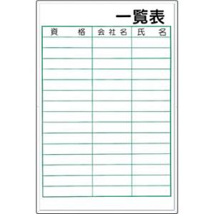 つくし工房 安全標識 89-F 『＿一覧表』 資格・選任者一覧表 ボードマーカー付 900×600m...