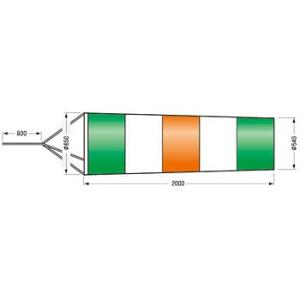 つくし工房 安全標識 640-L ファインメッシュ吹き流し φ540×2000mm