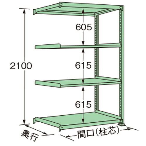 扶桑金属工業 中量ラック MS2112S04R 単連:連結タイプ 棚：4段(天板含む) [法人限定]...