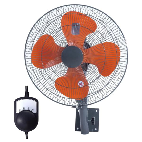 ユアサプライムス 工場扇 壁掛け式 YK-456H(G) 羽根径45cm 左右自動首振り 首折れ4段...