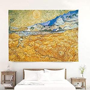 Home Wall Hanging Nature Art Polyester Fabric Van Gogh Theme Tapestry, Wall
