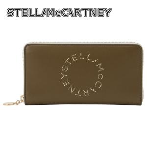 ステラマッカートニー STELLA McCARTNEY 700251 W8856 3220 ステラ ロゴ パンチングロゴ バイカラー ラウンドファスナー長財布 ミリタリーグリーン レディース｜firstporteshop