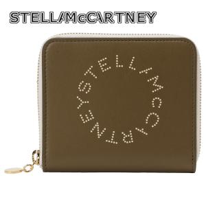 ステラマッカートニー STELLA McCARTNEY 7P0009 W8856 3220 ステラ ロゴ サークル パンチングロゴ バイカラー ラウンドジップ 二つ折り財布 ミリタリーグリーン｜firstporteshop