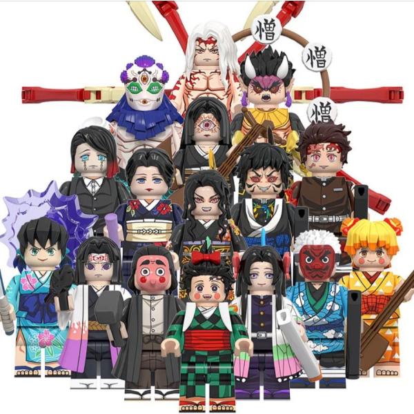 《16体セット》鬼滅の刃 ミニフィギュア  ブロック レゴ互換（WM6162&amp;6163）