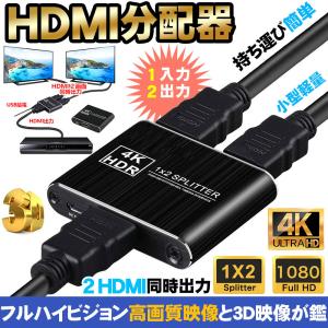 HDMI 分配器 1入力 2出力 3D対応 HDMI スプリッター クリア CEC対応 良質 持ち運びに便利