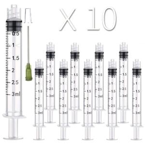 TOUFEIYUAN 10枚3mlプラスチックシリンジ、スクリュ�