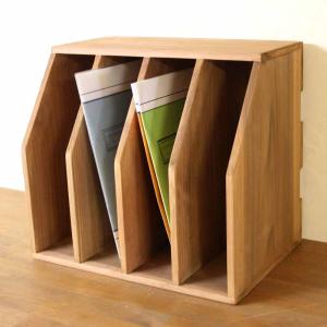 ファイルスタンド　Ａ4クリアホルダ 木箱 収納 ボックス