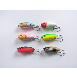 超小型　ポッパー　6色　セット　3.7cm　3g　海　ライトゲーム　管理釣り場　バス釣り　エリア　トラウト　ブラックバス　河川