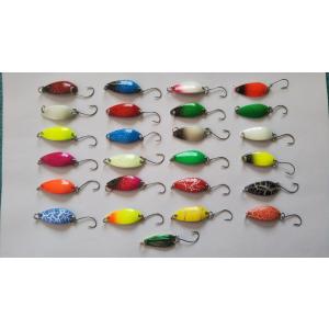スプーン　3g　25色セット　ケースつき　管理釣り場　渓流　川釣り　トラウト　エリア　イワナ　ヤマメ　バス釣り　ブラックバス