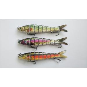 トラウト系　ジョイントルアー　ぐにゃぐにゃと生命感のある動き　13.7cm　27g　3色セット　リアルな魚のデザイン　ウグイ　ニジマス L1100
