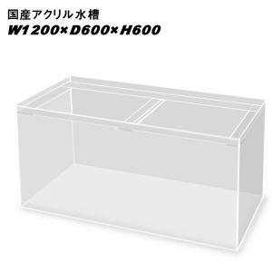 (アクアリウム 用品)国産アクリル水槽　W1200×D600×H600/板厚：周囲10mm 底面8mm　重合接着　帯無し　同梱不可　送料要問い合わせ