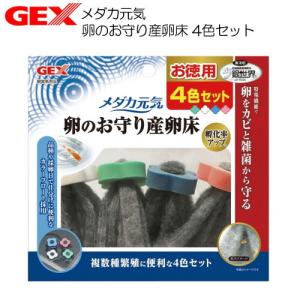 (アクアリウム 用品)GEX　メダカ元気 卵のお守り産卵床 4色セット｜fish-y