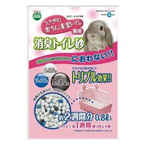 (小動物 用品)マルカン　うさぎの楽ちん清潔トイレ専用　消臭トイレ砂　0.8L　MR-384　ハムスター/うさぎ/リス/モルモット/フェレット/小動物｜fish-y