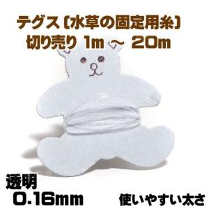 (アクアリウム　用品)テグス(釣り糸)透明 0.16mm　切り売り1m〜 使いやすい太さ