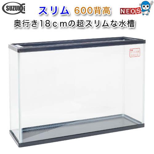 鈴木製作所　ガラス水槽　スリム６００背高　　６００×１８０×４３０mm　【お取り寄せ品】