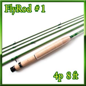 フライロッド #3 Fly Rod スペアティップ付 オリーブ 8ft