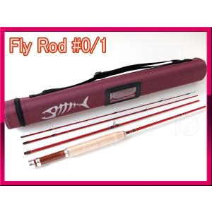フライロッド #0/1 レッド 赤色 Fly Rod 6.1ft コンパクトロッド