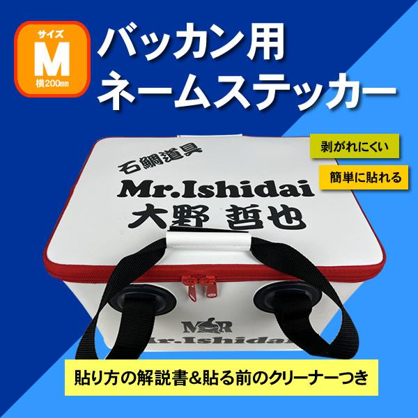 バッカン　シール　ステッカー　名入れ　バッカン用ネームステッカーMサイズ200mm