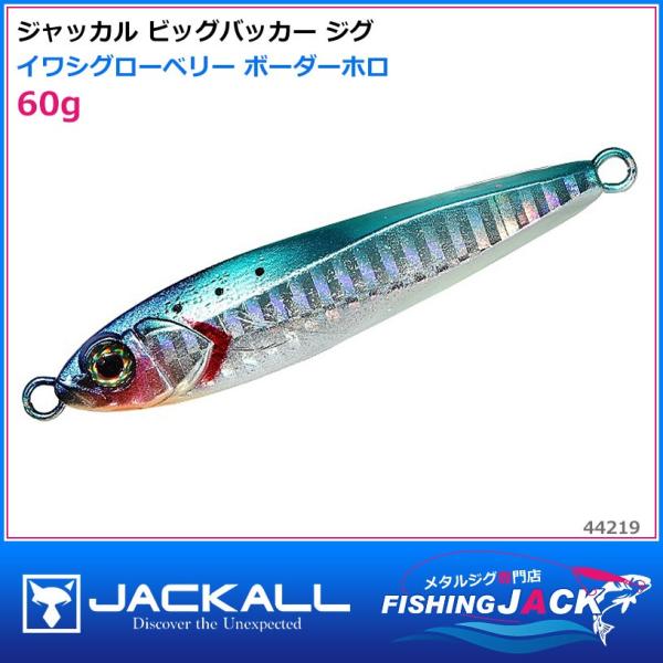 即納可!ジャッカル　ビッグバッカー ジグ　60g　イワシグローベリー ボーダーホロ