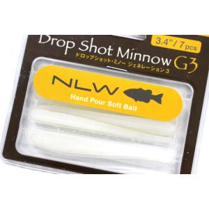 ★NISHINE LURE WORKS ニシネルアーワークス Drop Shot Minnow G3 ドロップショット・ミノー ジェネレーション3 3.4”#White Blue Pearl★｜fishing-shop-jh