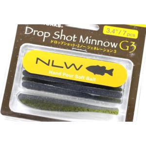 ★NISHINE LURE WORKS ニシネルアーワークス Drop Shot Minnow G3 ドロップショット・ミノー ジェネレーション3 3.4”#GreenPumpkin Purple★｜fishing-shop-jh