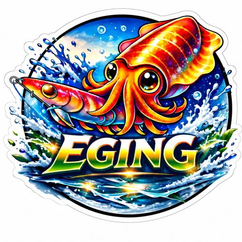 釣りステッカー エギング アオリイカ Mサイズ 約6.5cm TS-101｜お魚シリーズ｜耐水・耐久...