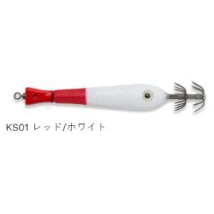 マルキュー フィッシュリーグ カシラスッテ 12号 45g #KS01 レッド/ホワイト / イカメ...