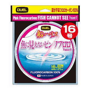 デュエル 魚に見えないピンクフロロ 船ハリス 16号 100m ステルスピンク / 釣糸 ライン / 釣具 / メール便可｜fishing-tsuribitokan