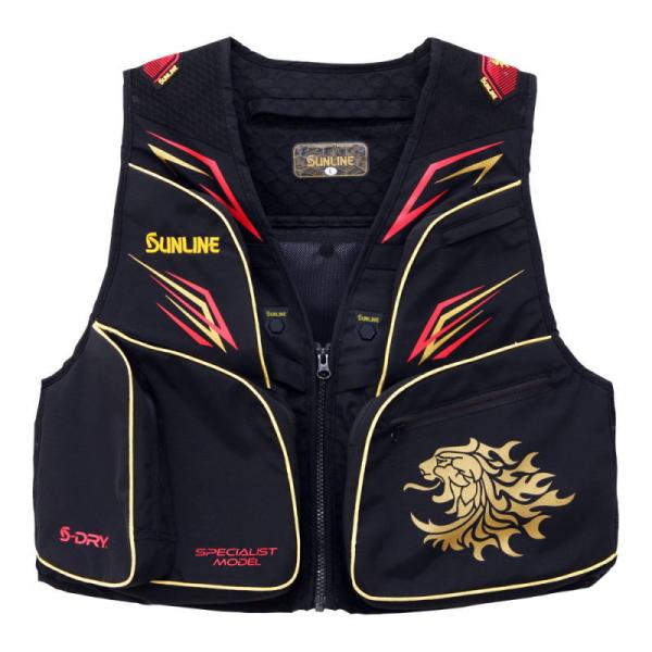 サンライン S-DRY(R) 鮎ベスト SUA-09215 ブラック 4Lサイズ / 鮎友釣り用品 ...