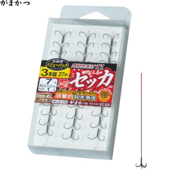 がまかつ バリューパック T1セッカ3本錨 A-176 (鮎針 イカリ仕掛 早掛け型) ゆうパケット...