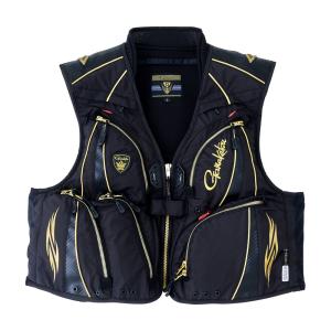 がまかつ ハーフメッシュベスト ブラック GM2327 (フィッシングベスト