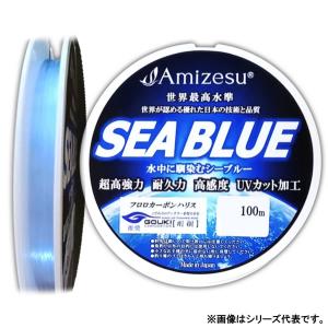 アミゼス フロロカーボンハリス SEA BLUE シーブルー 100m 6号 (ハリス) ゆうパケット可｜fishing-you