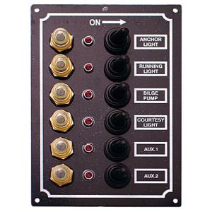 BMO JAPAN ＬＥＤスイッチパネル　６連 C91338 (ボート備品) BMO JAPAN（ビーエムオージャパン） LEDスイッチパネル 6連 C91338