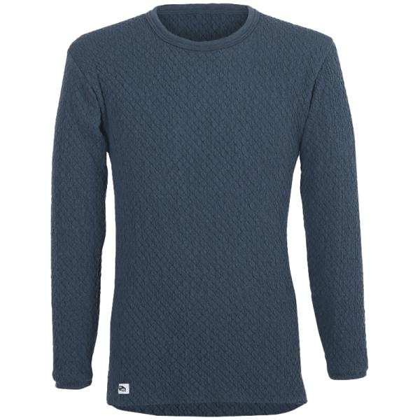 健繊 ひだまり チョモランマ サビウム長袖シャツ 紳士 ネイビー KS1948 (丸首シャツ 発熱肌...