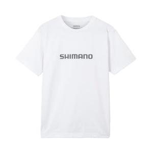 シマノ ドライロゴTシャツ ショートスリーブ ホワイト SH-021W (フィッシングTシャツ 半袖 吸水速乾 UVカット)｜fishing-you