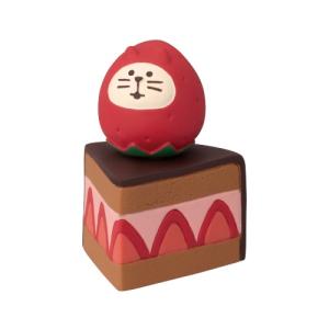 concombre コンコンブル いちご猫だるまのチョコケーキ / ジャンボないちごフェア ミニチュア デコレ