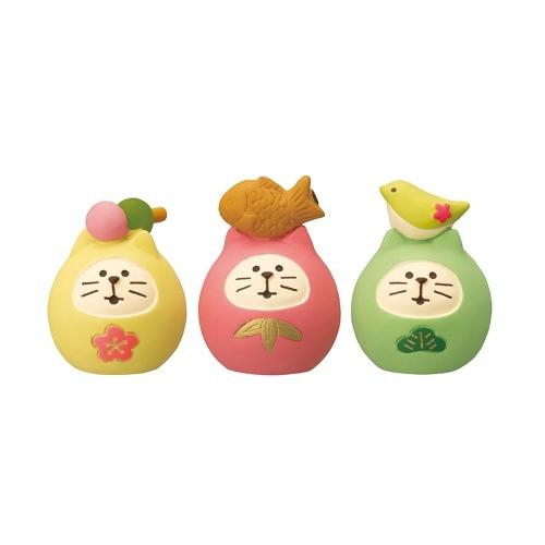 concombre コンコンブル ちび猫だるま 和菓子セット /おいしいひなまつり/雛飾り/デコレ/...