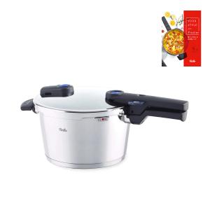 フィスラー 圧力鍋 ビタクイック 4.5L IH対応 ガス火対応 レシピブック付き 15年保証 Fissler メーカー公式 ドイツ製 ステンレス製 600-300-04-000-I