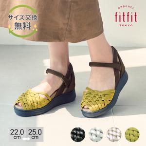 サイズ交換送料無料 サンダル 痛くない きれいめ fitfit ヒールカバーメッシュLITEサンダル おしゃれ 歩きやすい コンフォートシューズ 疲れない 外反母趾
