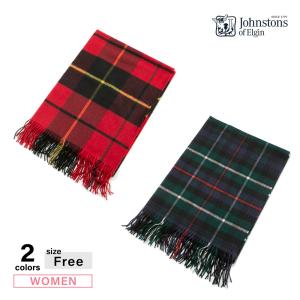 Johnstons ウールカシミヤ ブラックウォッチ チェック ストール