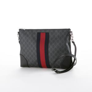 GG （美品）グッチ GUCCI 斜め掛け ショルダー バッグ GGスプリーム 黒