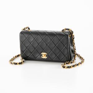 【ヴィンテージ・中古】シャネル CHANEL ラムスキンターンロックフルフラップマトラッセショルダーバッグ　フィットハウス｜fithouse